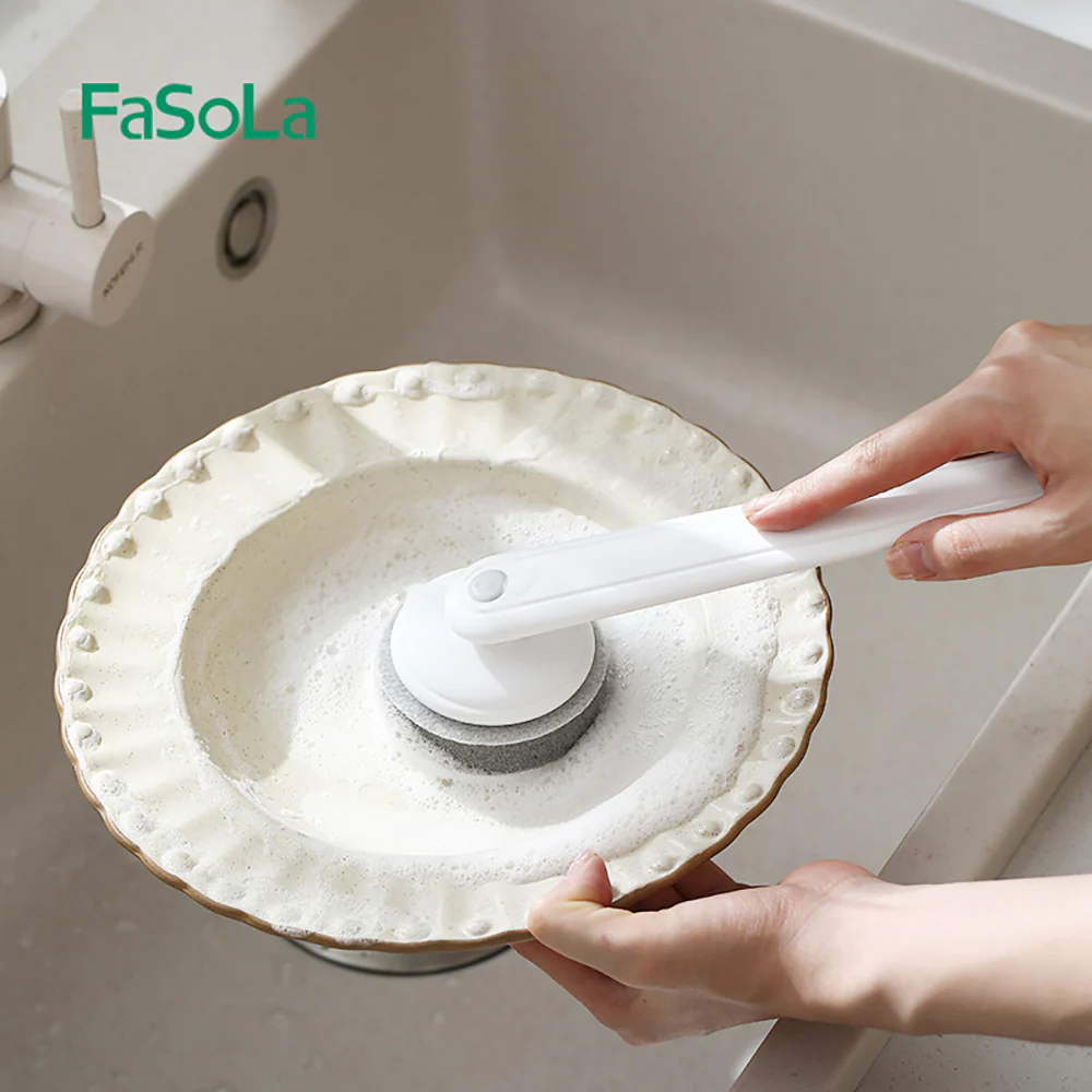 FaSoLa Long Handle Pot Brush - White - Image 3