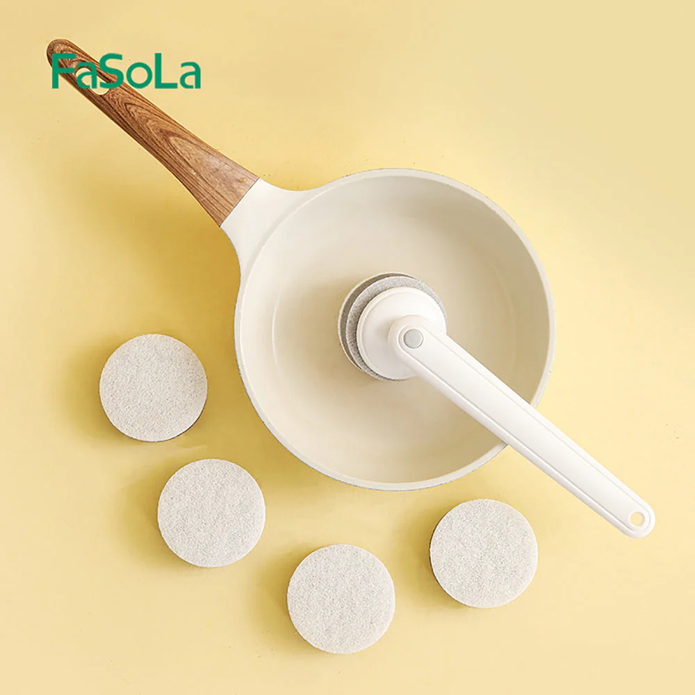 FaSoLa Long Handle Pot Brush - White X3 - Image 2