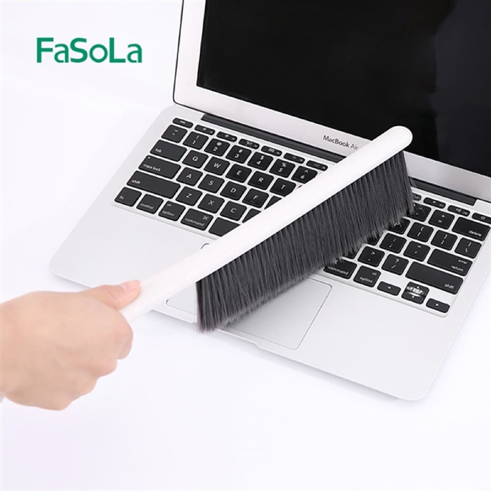 FaSoLa Long Handle Soft Bristle Brush - Off-White, 39x7cm - Image 3