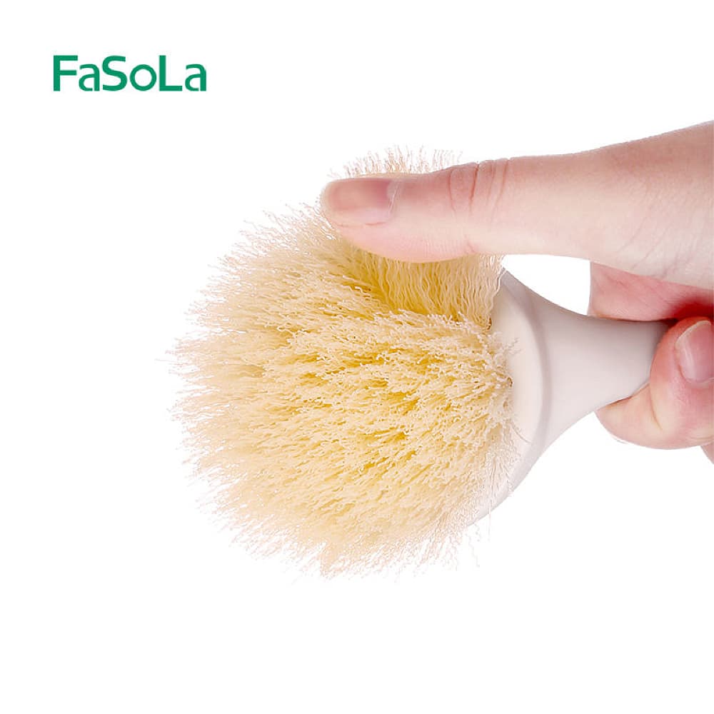 FaSoLa Long Handle Soft Bristle Pot Brush - White, 24cm - Image 5