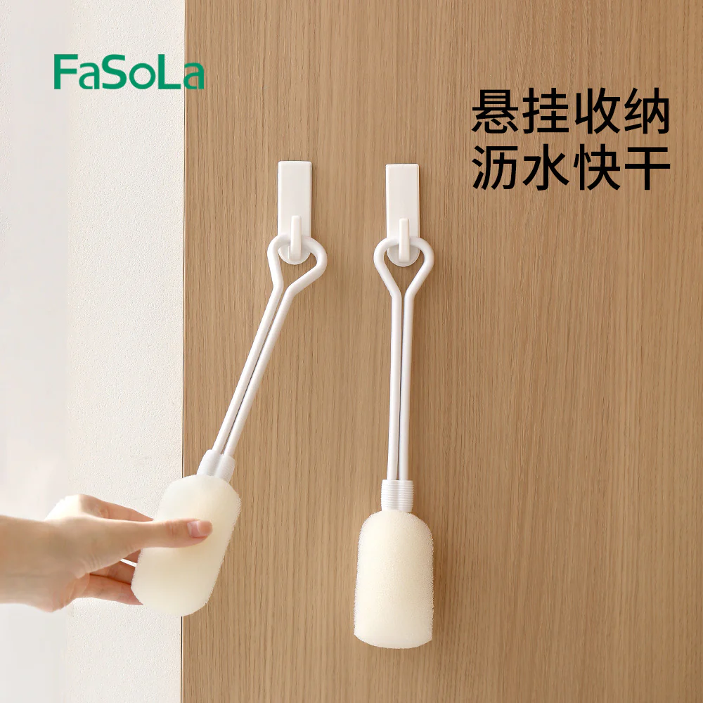 FaSoLa Long Handle Sponge Cup Brush - White - Image 4