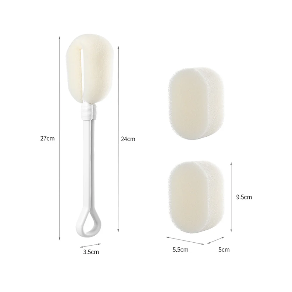 FaSoLa Long Handle Sponge Cup Brush - White - Image 5