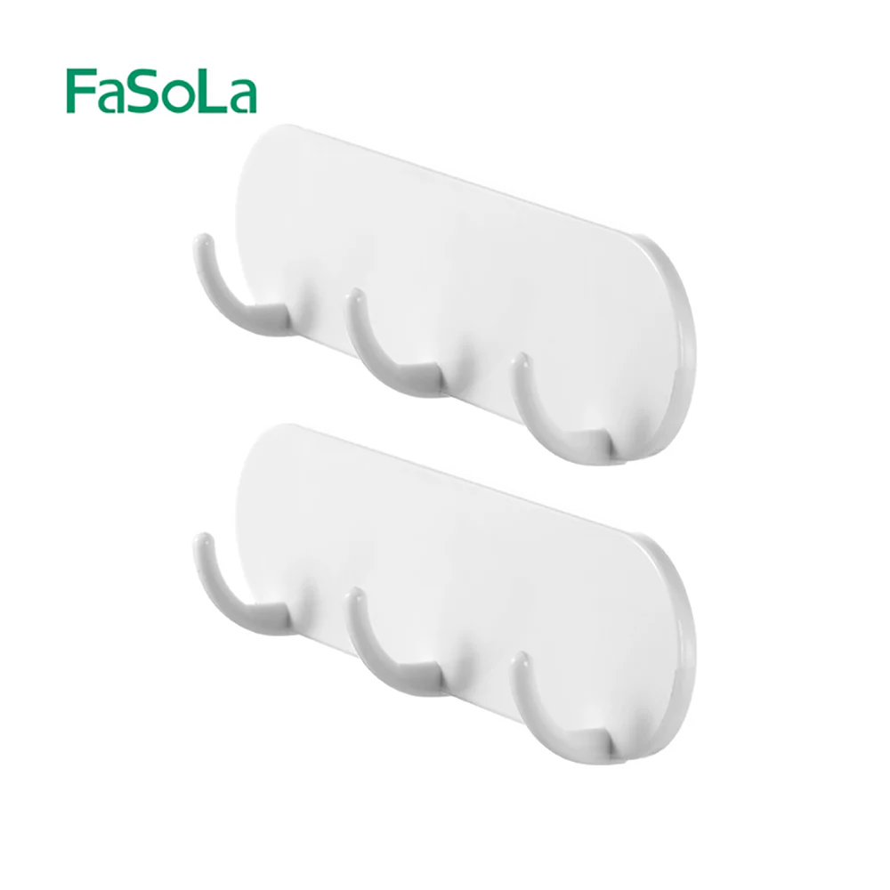FaSoLa Magnetic 3-Hook Set - White, 2 Pack - Image 5