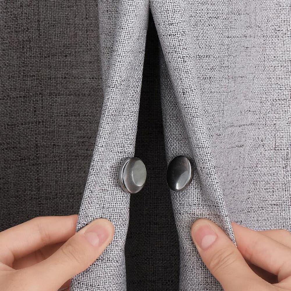 FaSoLa Magnetic Curtain Tiebacks - Silver, 2cm Diameter, Set of 2 Pairs