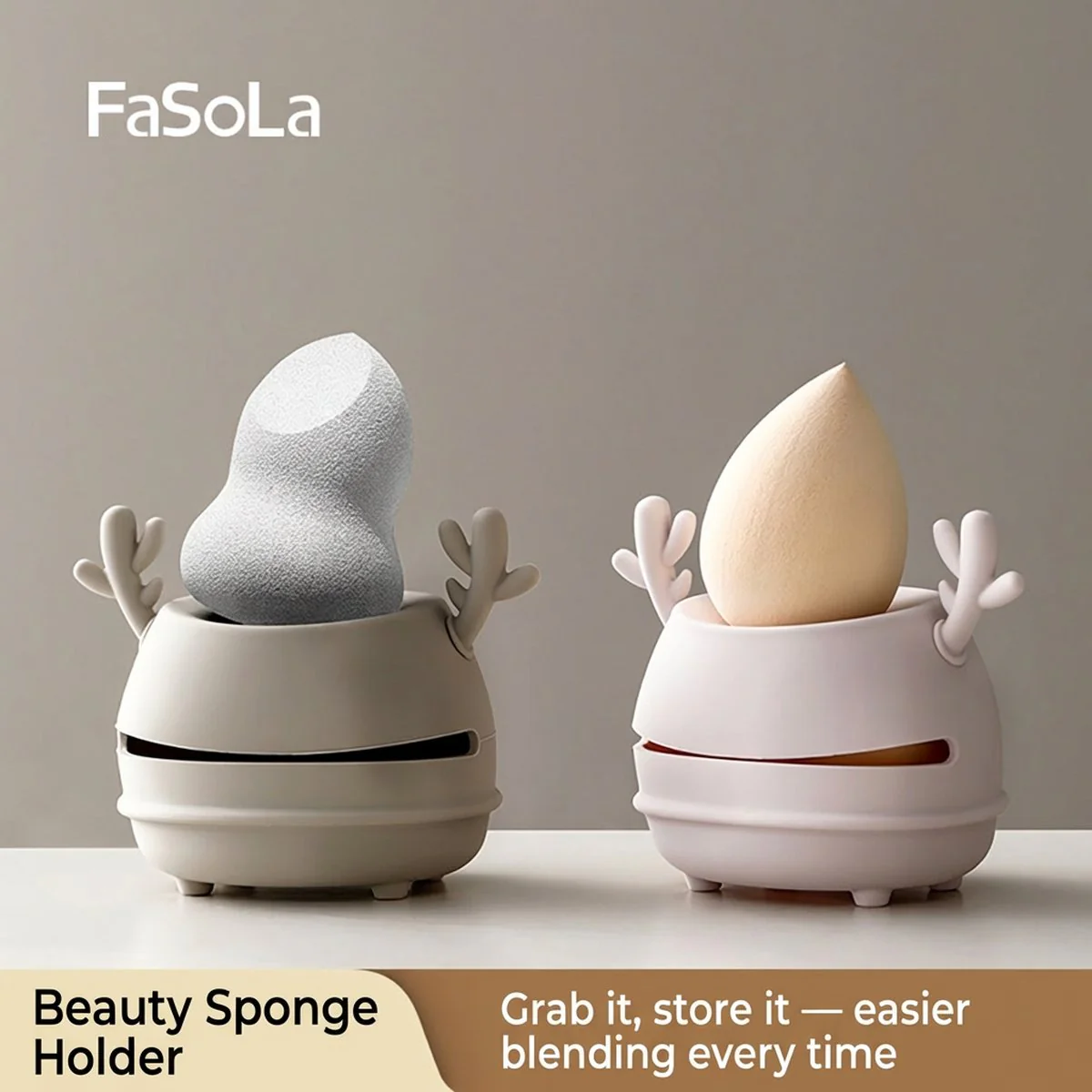 FaSoLa Makeup Sponge Portable Storage Case - Gray - Image 2