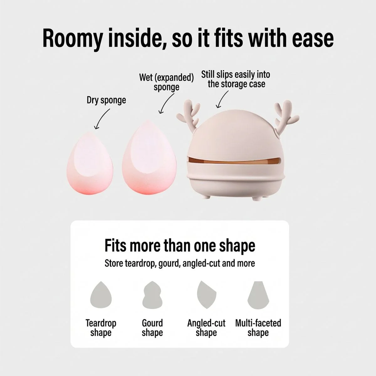 FaSoLa Makeup Sponge Portable Storage Case - Gray - Image 4