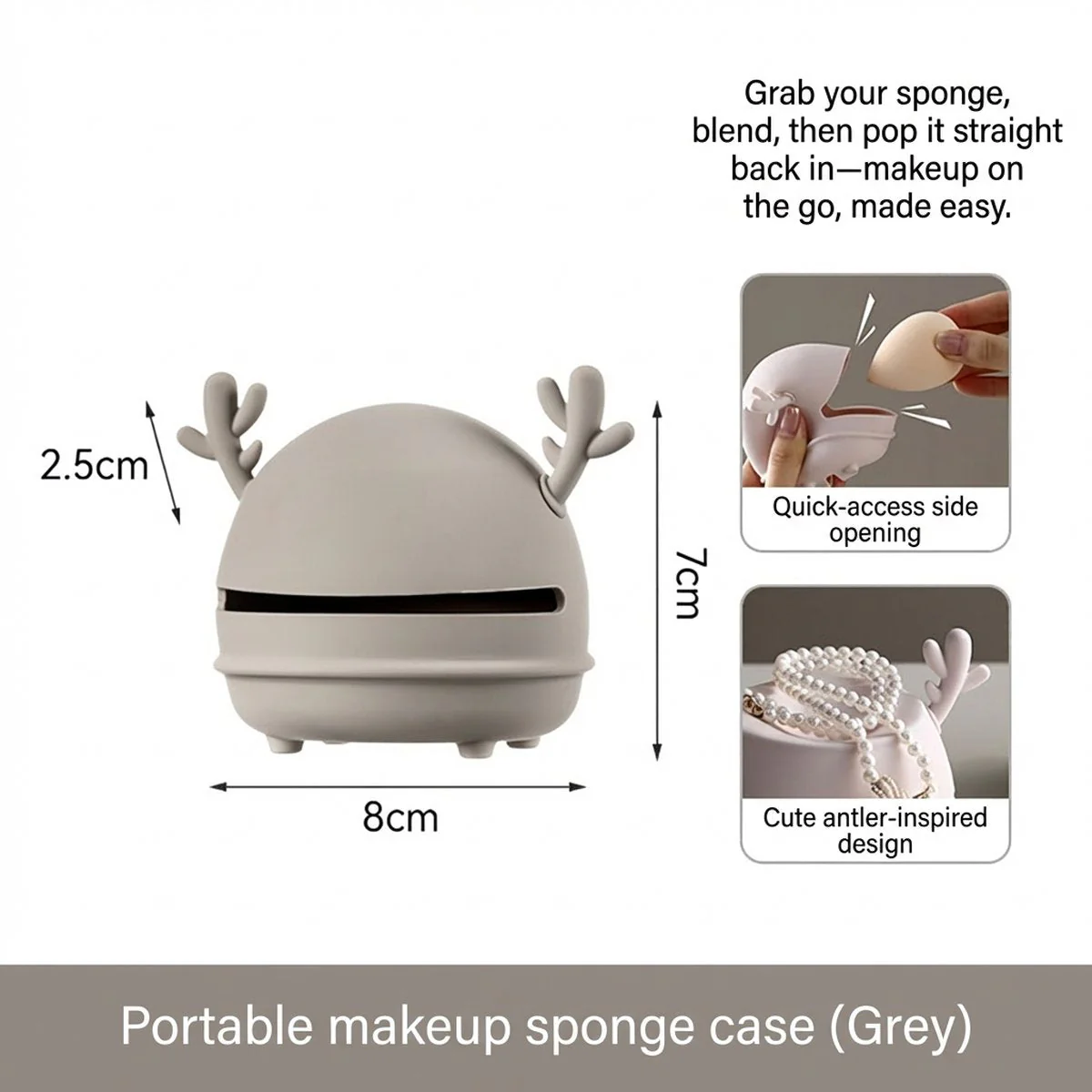 FaSoLa Makeup Sponge Portable Storage Case - Gray - Image 5