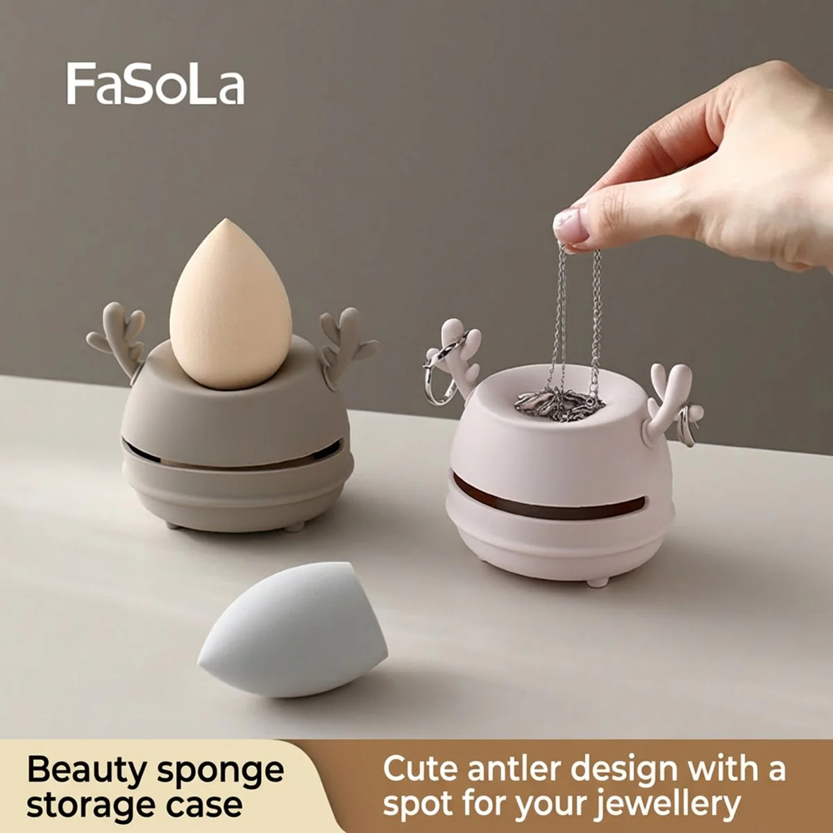 FaSoLa Makeup Sponge Portable Storage Case - Pink - Image 3