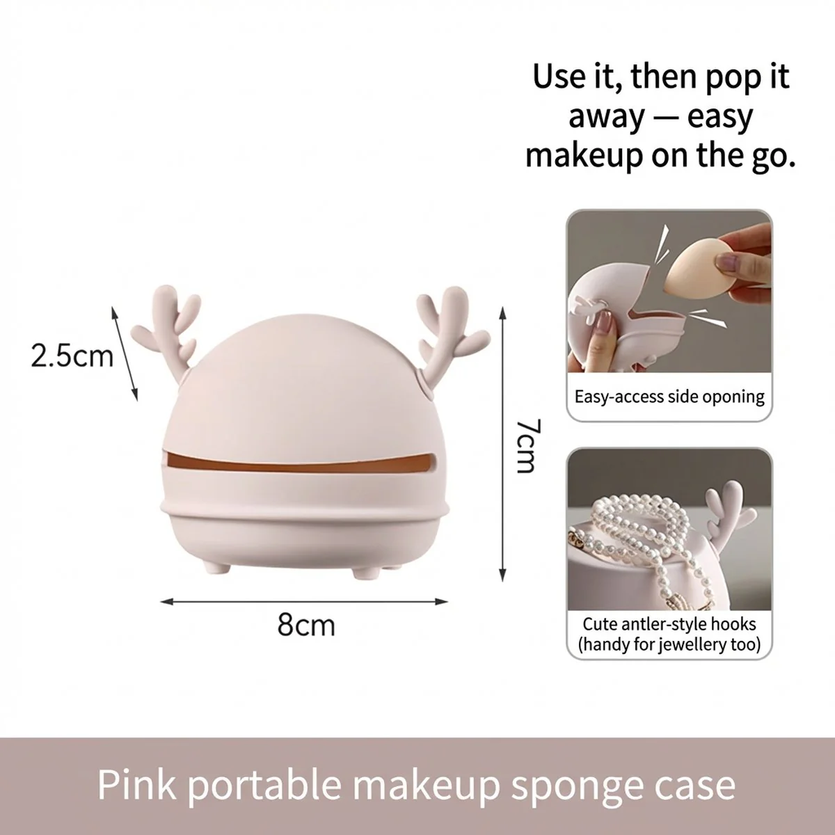 FaSoLa Makeup Sponge Portable Storage Case - Pink - Image 5