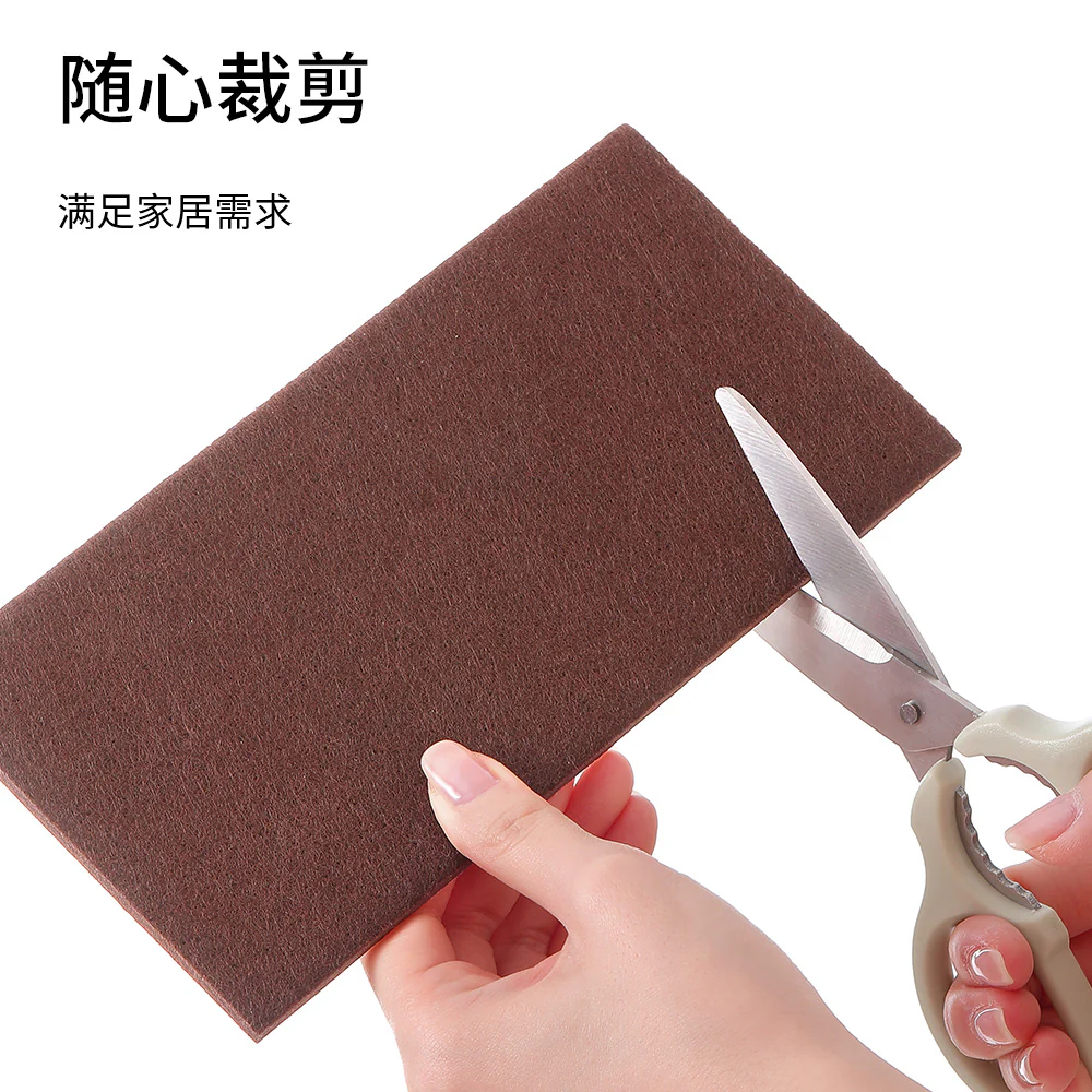 FaSoLa Medium Square Felt Furniture Pads - Brown, 12 Pieces - Image 4