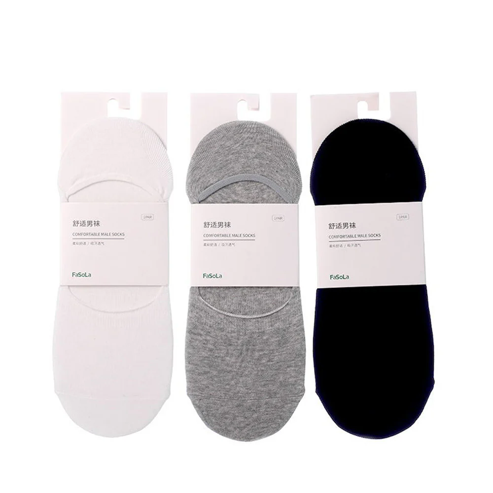 FaSoLa Men's Cotton No-Show Socks - Black, 1 Pair - Image 2