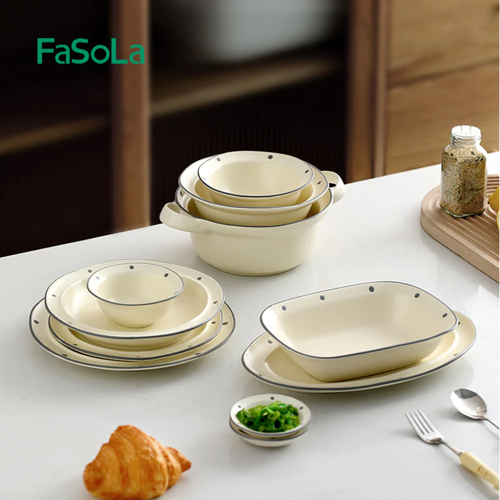 FaSoLa Mingyue Series 10-Inch Shallow Plate - Beige - Image 2