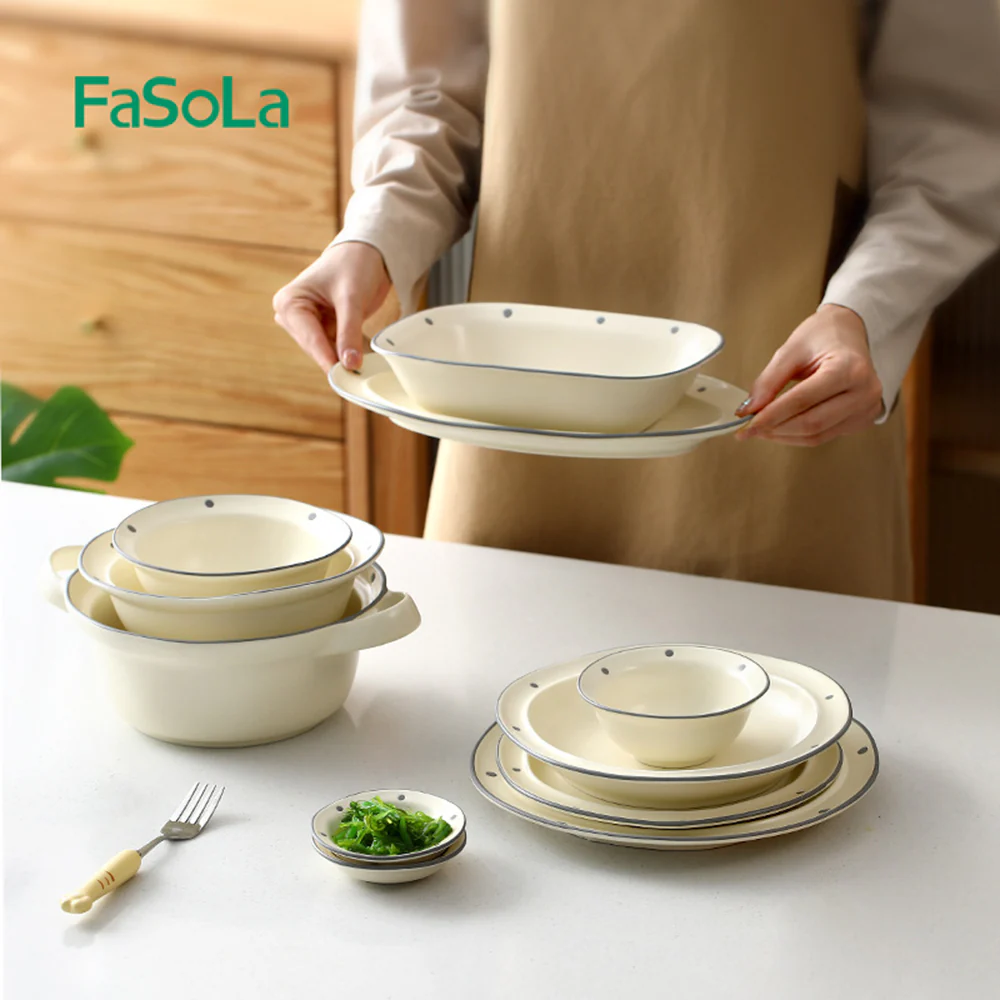 FaSoLa Mingyue Series Beige Baking Dish - 22.8*16.8*5.5cm - Image 2