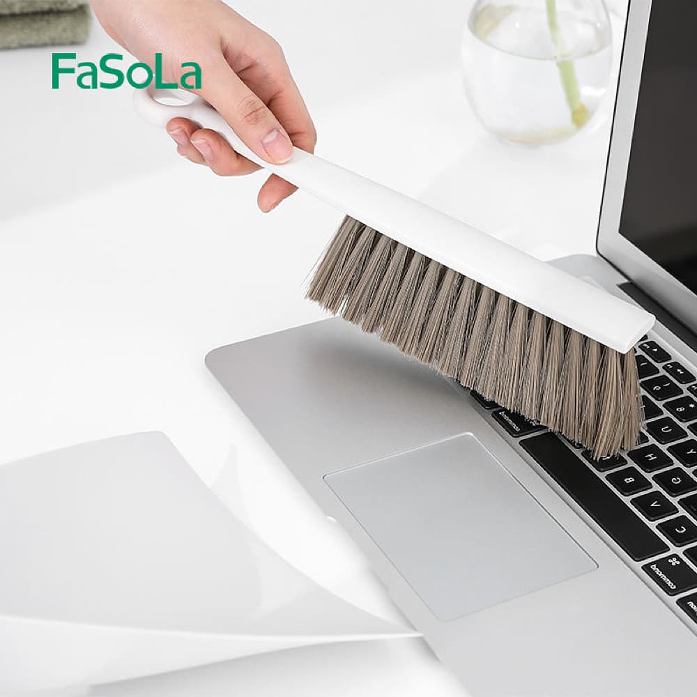 FaSoLa Mini Desktop Broom and Dustpan Set - White - Image 2