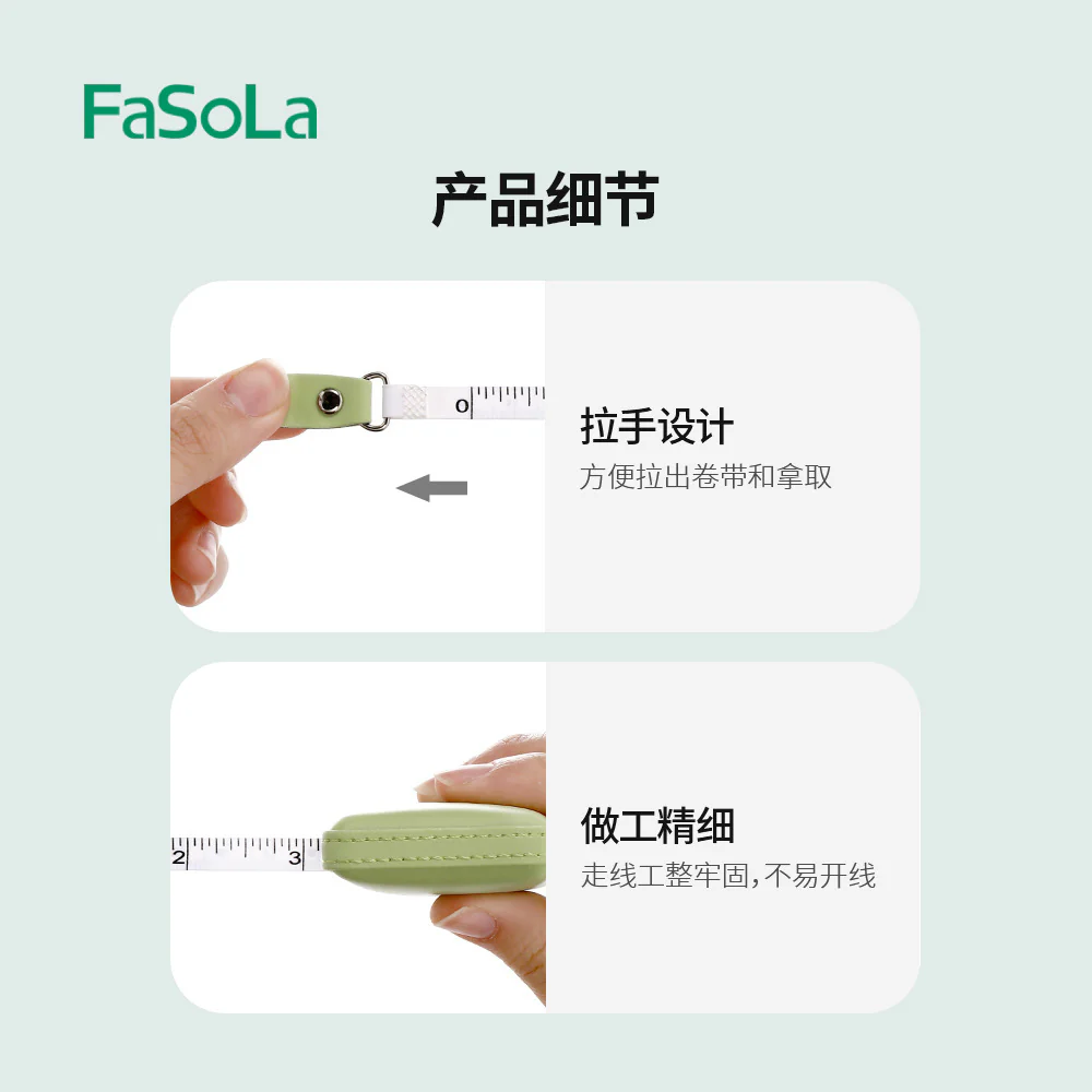 FaSoLa Mini Heart-Shaped Tape Measure - Blue - Image 4