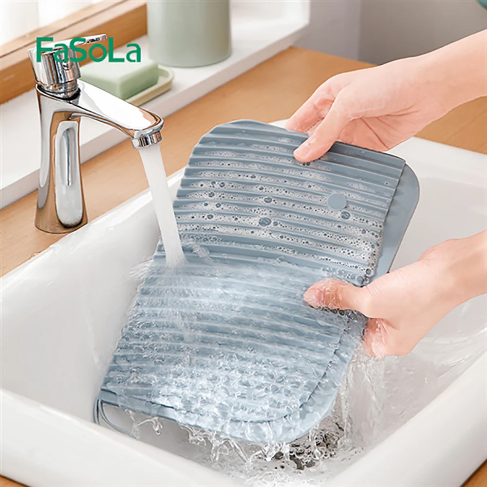 FaSoLa Mini Silicone Hanging Washboard - Blue, 30*17.5*1cm - Image 3