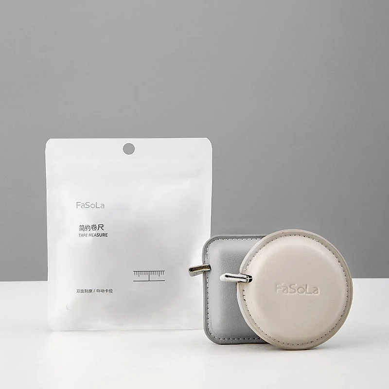 FaSoLa Minimalist Square Tape Measure - Beige, 6.9*6.9*2.1cm - Image 4