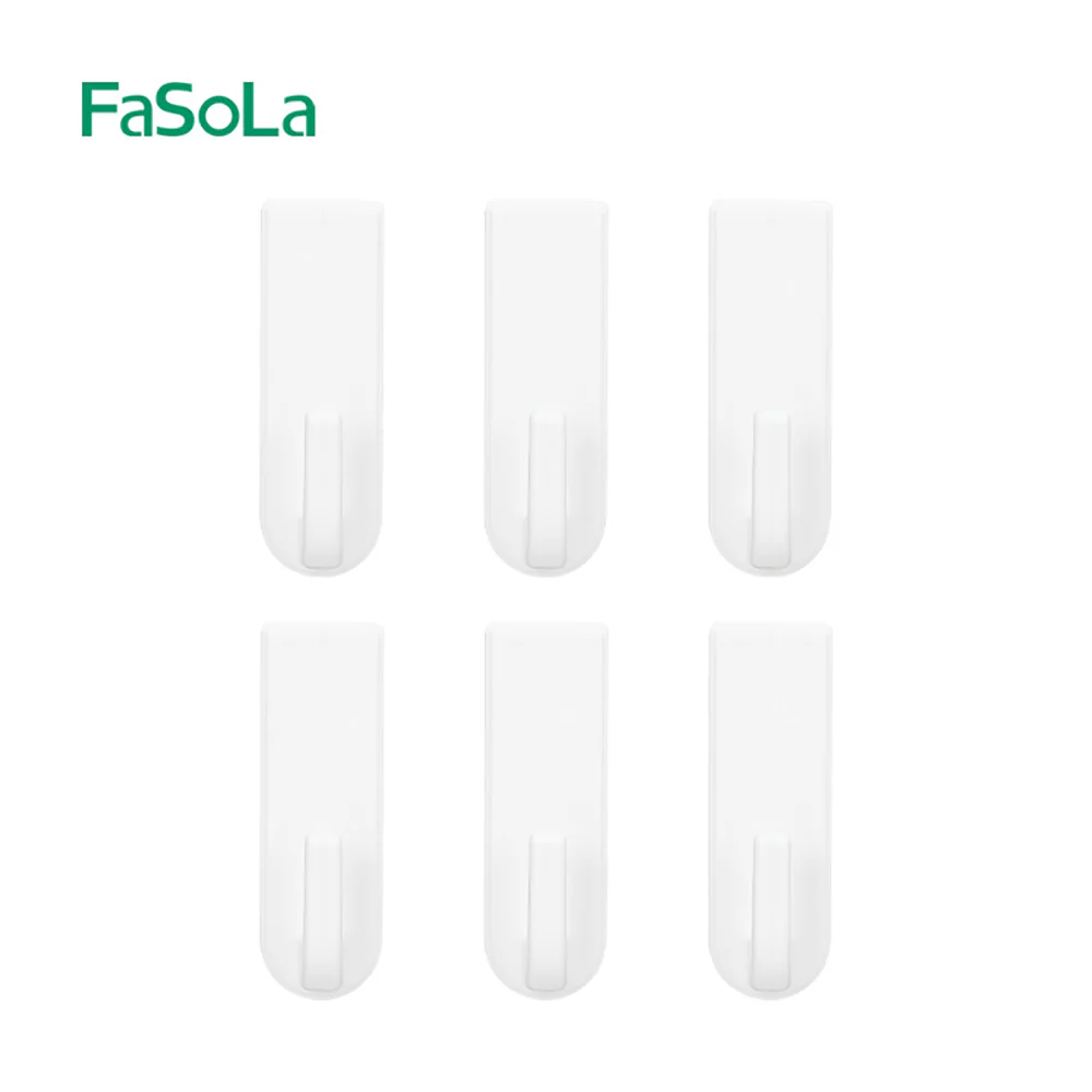 FaSoLa Minimalist Wall Hooks - White, Set of 6 - Image 5