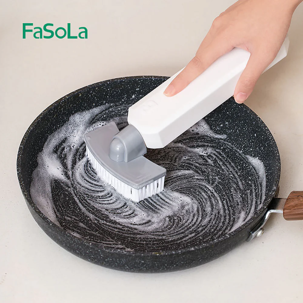 FaSoLa Multi-Function Liquid Dispensing Scrub Brush - White, 24.5*9.5*5.8cm