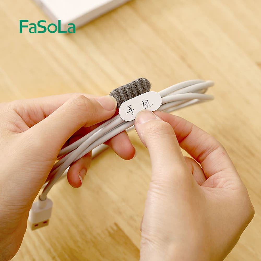 FaSoLa Multi-Functional Cable Organizer Velcro Straps - 8 Pack, Gray - Image 2