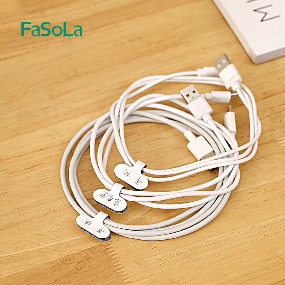 FaSoLa Multi-Functional Cable Organizer Velcro Straps - 8 Pack, Gray - Image 7