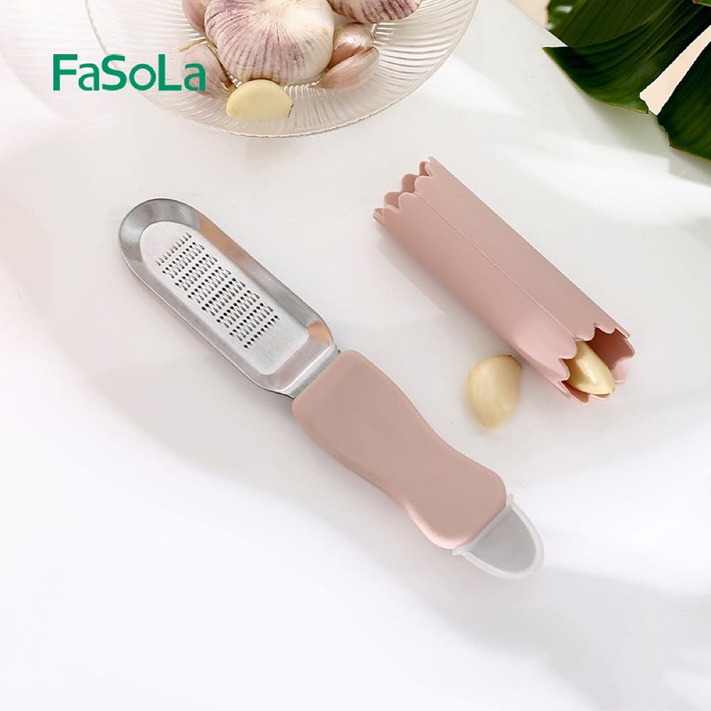 FaSoLa Multi-Functional Stainless Steel Ginger and Garlic Grater - Pink - Image 3