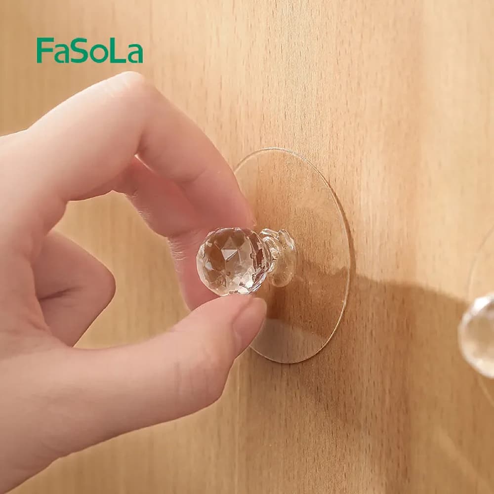 FaSoLa Multi-Functional Transparent Suction Cup Handles - 2 Pieces