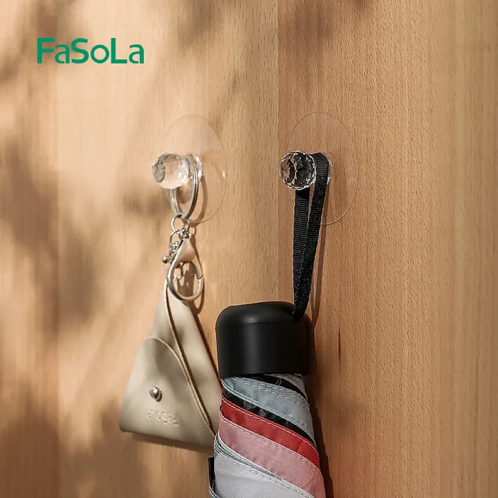 FaSoLa Multi-Functional Transparent Suction Cup Handles - 2 Pieces - Image 4
