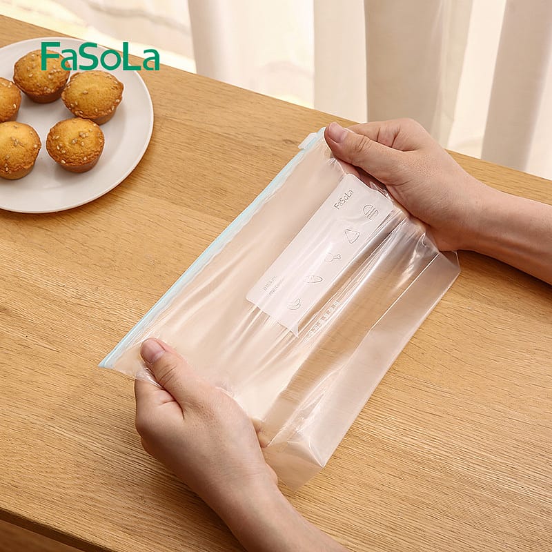 FaSoLa Multi-Functional Zipper Food Storage Bags - Medium, White, 23*15cm, 15 Pieces - Image 2