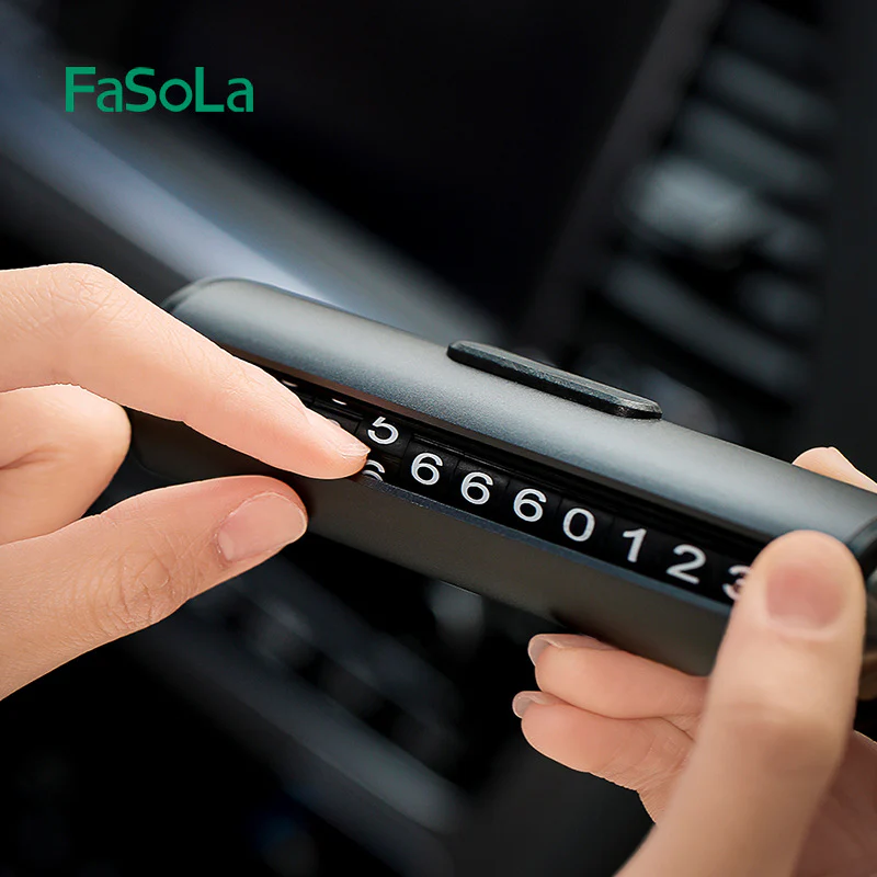 FaSoLa Multifunctional Safety Hammer with Parking Number Plate - Black, 13*4cm