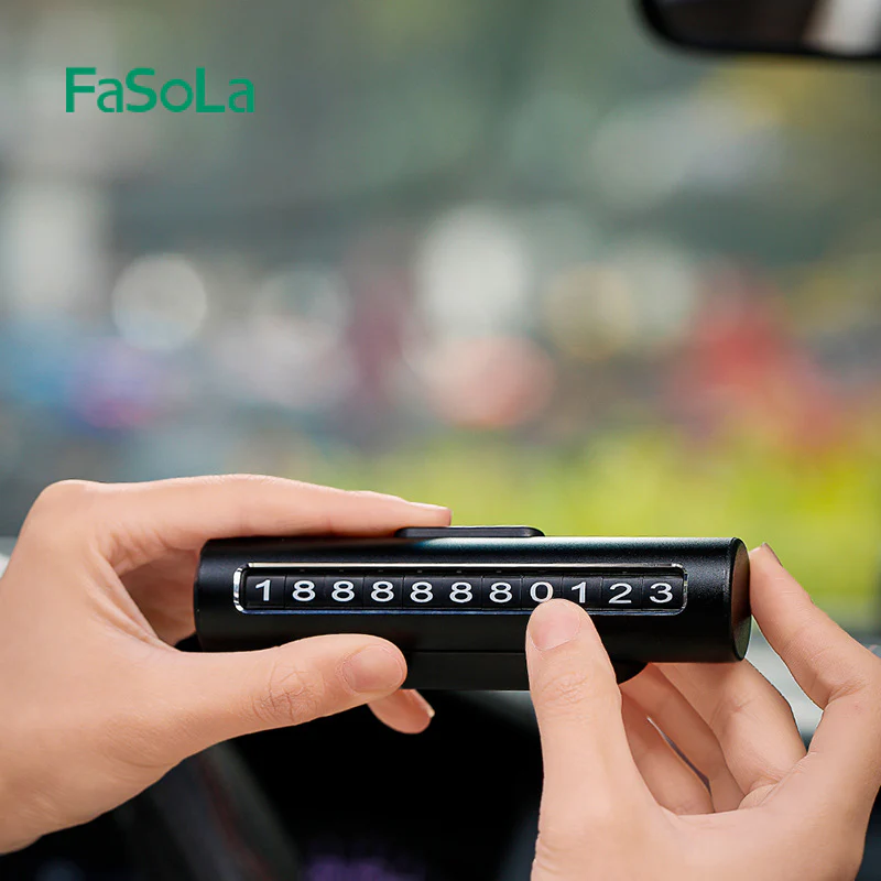 FaSoLa Multifunctional Safety Hammer with Parking Number Plate - Black, 13*4cm - Image 2