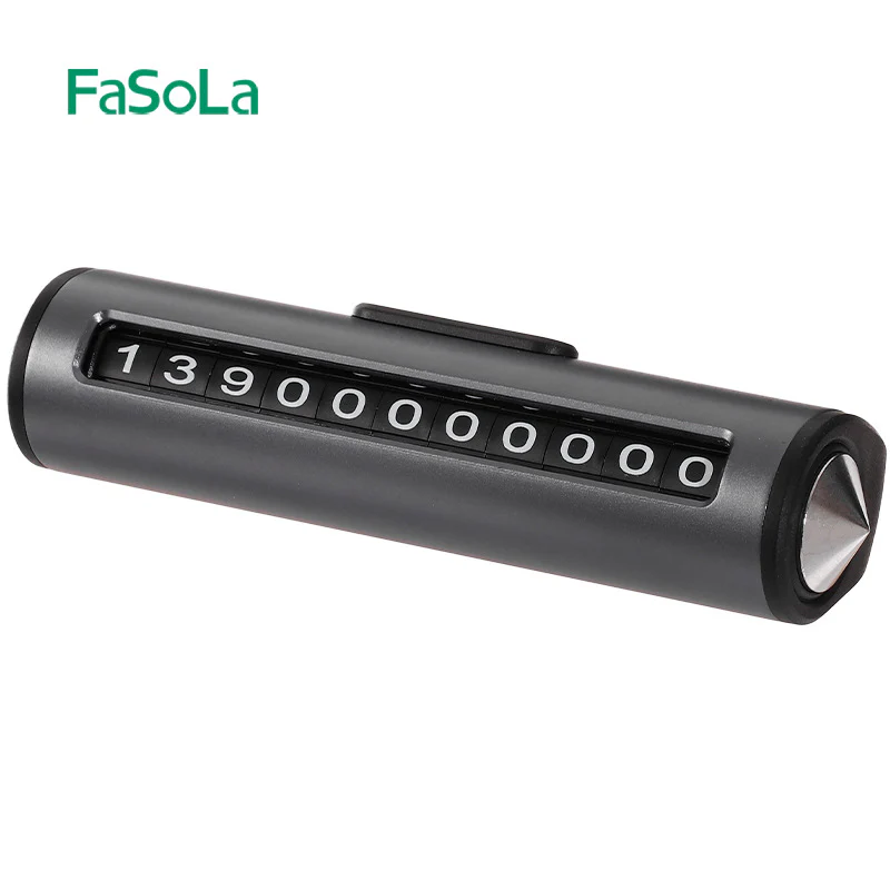 FaSoLa Multifunctional Safety Hammer with Parking Number Plate - Black, 13*4cm - Image 4
