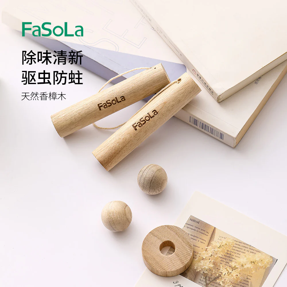 FaSoLa Natural Camphor Wood Rings - 5 Pieces - Image 2