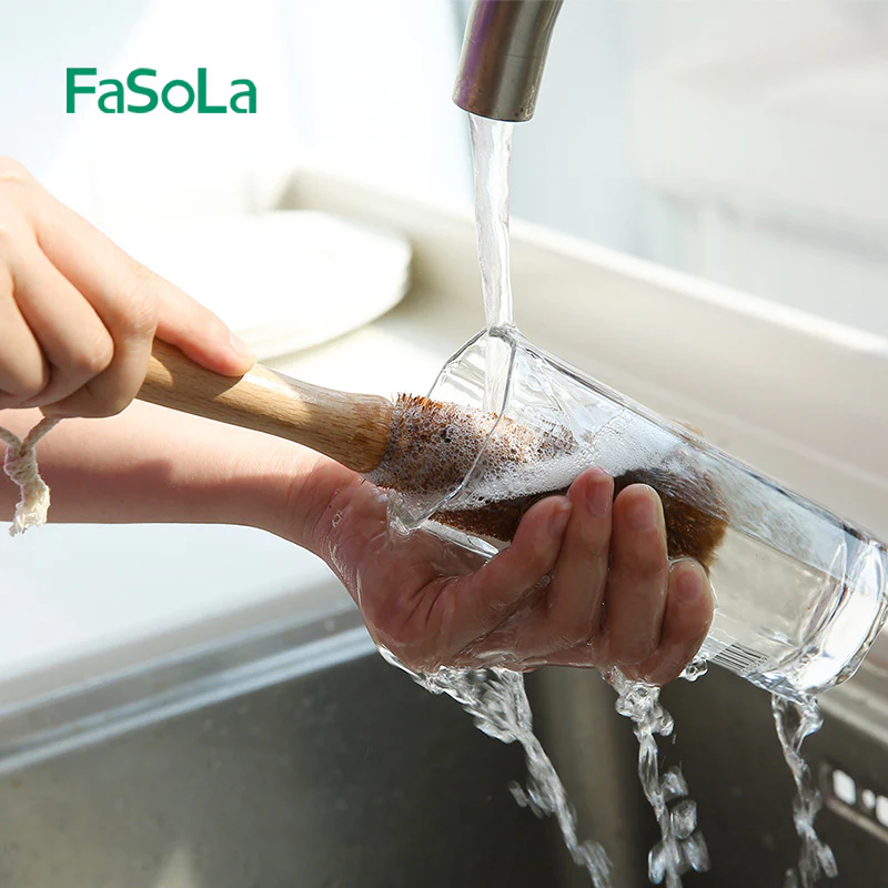 FaSoLa Natural Coconut Fiber Cup Brush - 24.5*6cm - Image 2