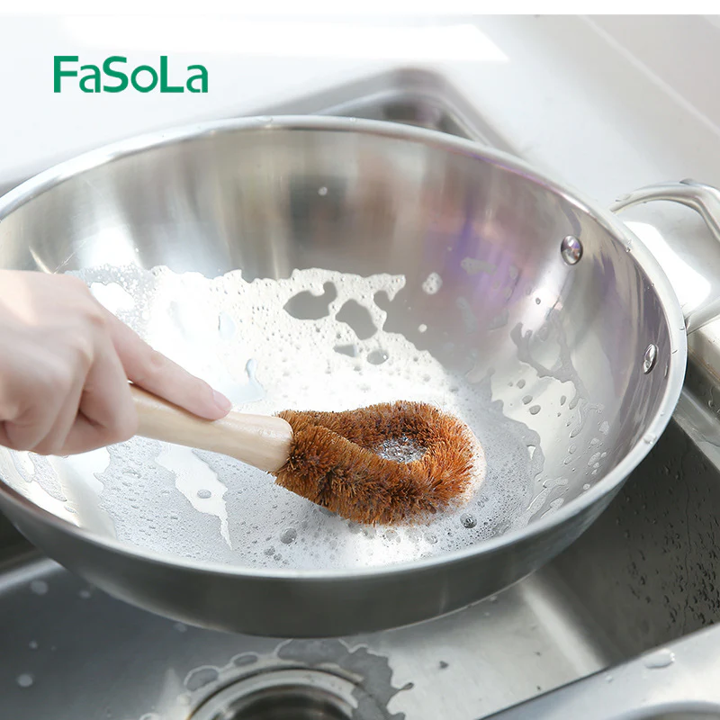 FaSoLa Natural Coconut Fiber Cup Brush - 24.5*6cm - Image 3