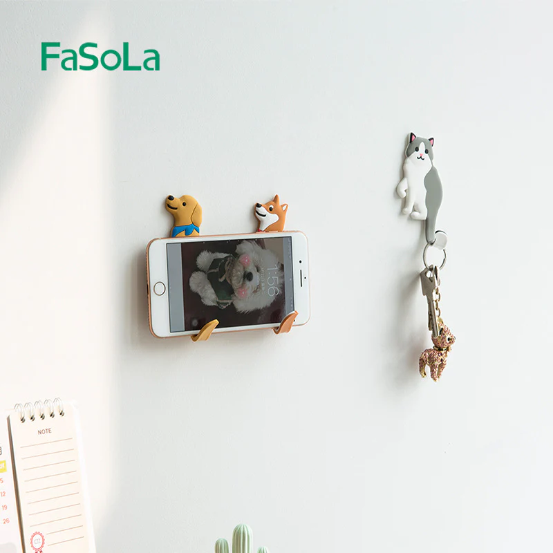 FaSoLa No-Drill Adhesive Animal Hooks - Panda, Max Load 500g