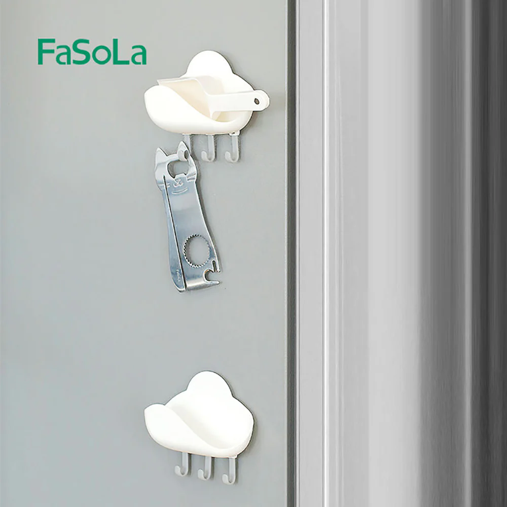 FaSoLa No-Drill Cloud Hooks - White, 12*3.6*12cm - Image 2