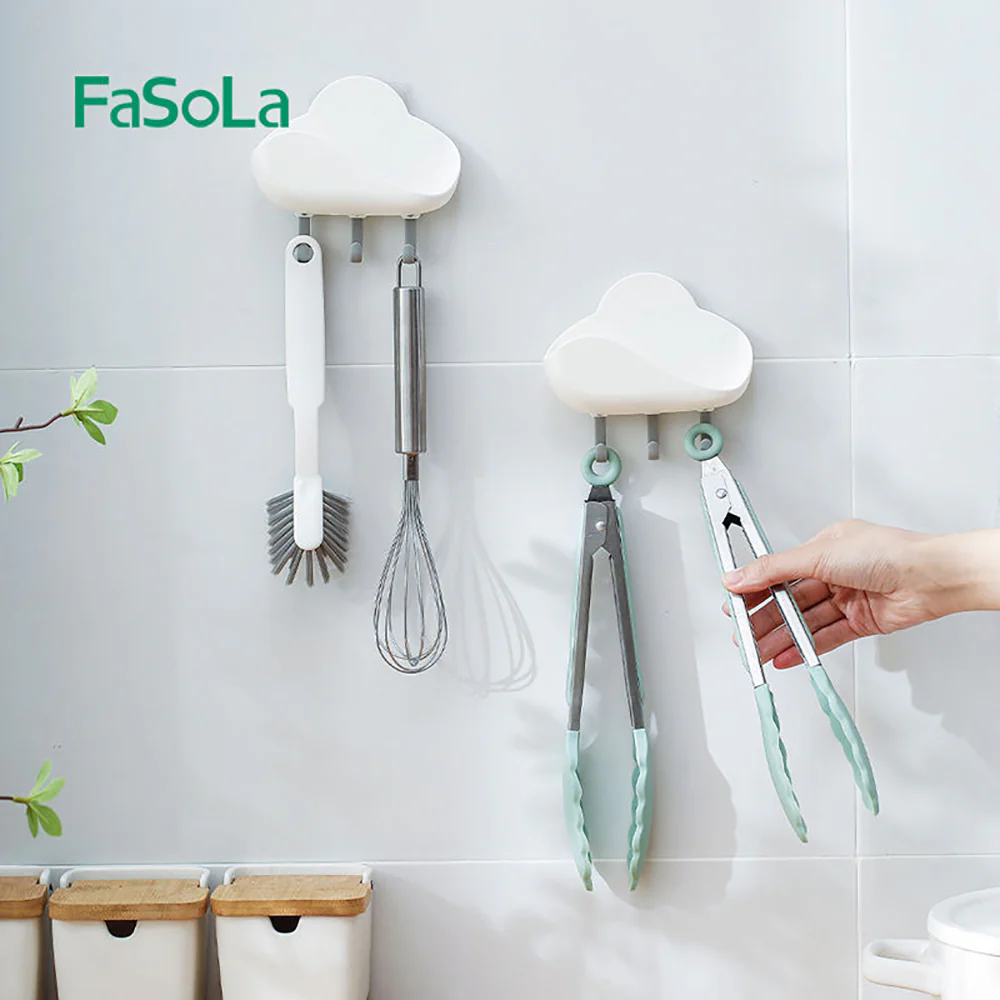 FaSoLa No-Drill Cloud Hooks - White, 12*3.6*12cm - Image 4