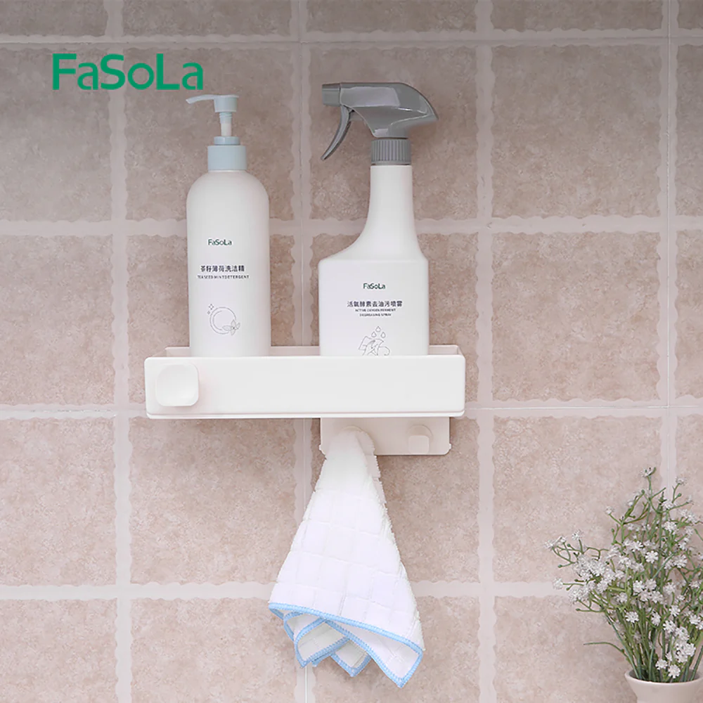 FaSoLa No-Drill Kitchen and Bathroom Storage Shelf - Off-White, Rectangular - Image 2