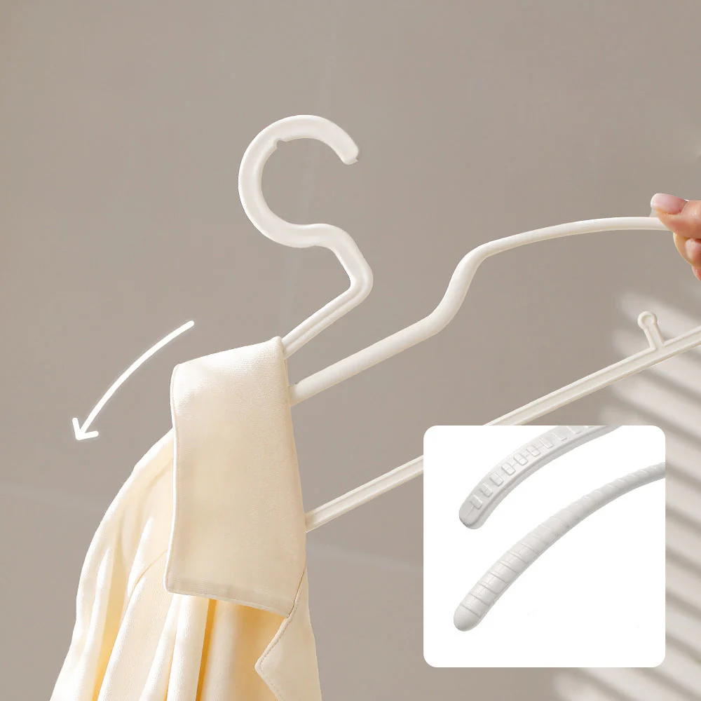 FaSoLa No-Trace Hangers with Collar Protection - White, Set of 5 - Image 2