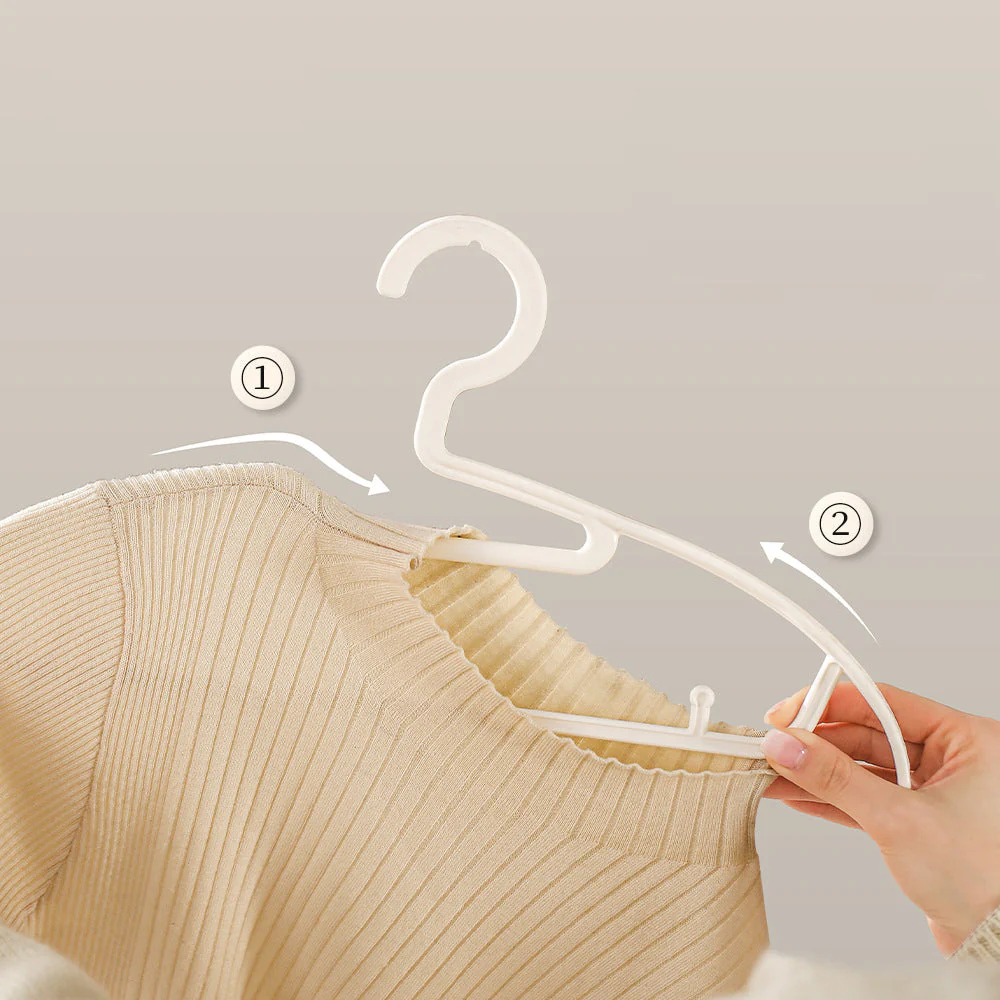 FaSoLa No-Trace Hangers with Collar Protection - White, Set of 5 - Image 3