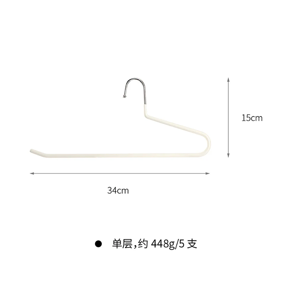 FaSoLa Non-Slip Pants Hangers Single Layer - Beige, Set of 5 - Image 5