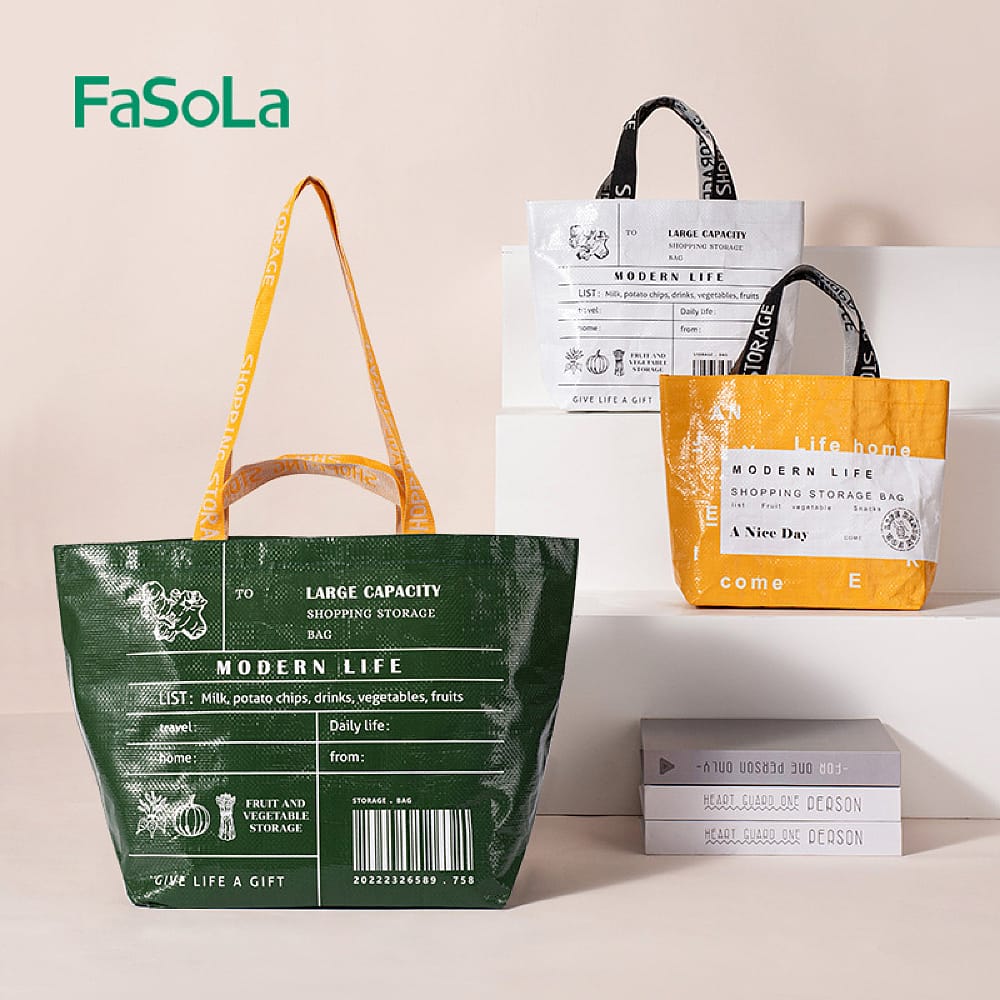 FaSoLa Nylon Portable Shopping Bag - Green, 51*32*19cm - Image 2