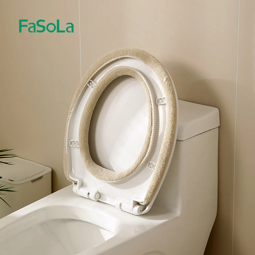 FaSoLa O-Shaped Toilet Seat Cover - Light Gray - Image 4