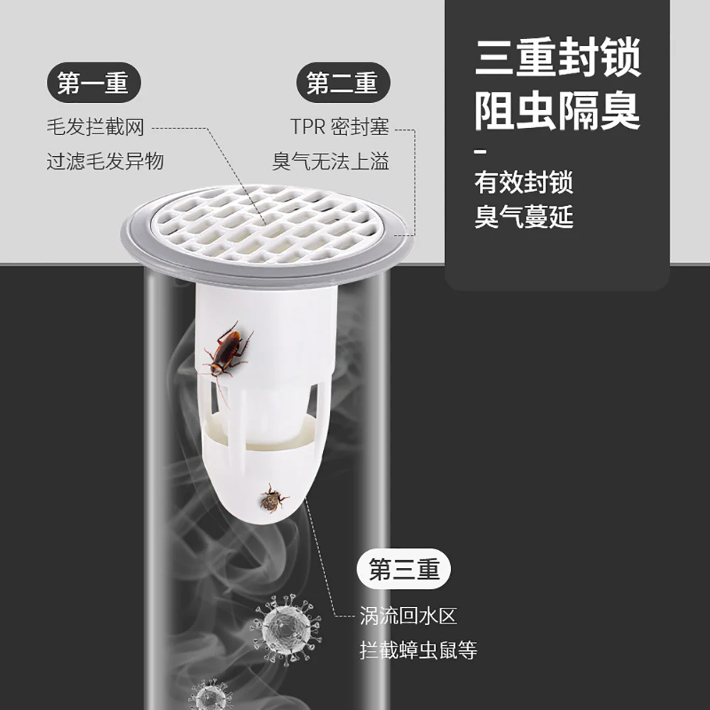 FaSoLa Odor-Proof Floor Drain - Grey - Image 2