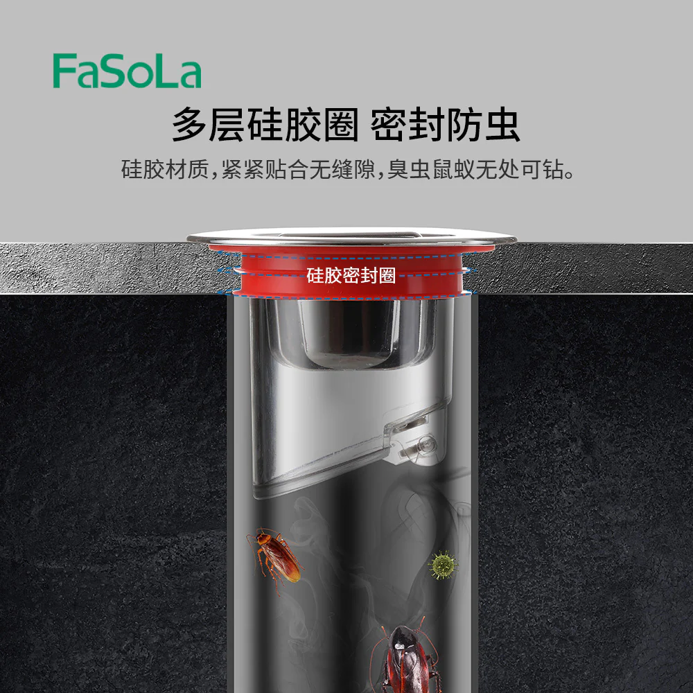 FaSoLa Odor-Proof Floor Drain - Silver - Image 4