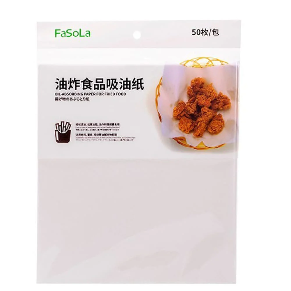 FaSoLa Oil-Absorbing Paper for Fried Food - 50 Sheets, 21.8*19.7cm - Image 6