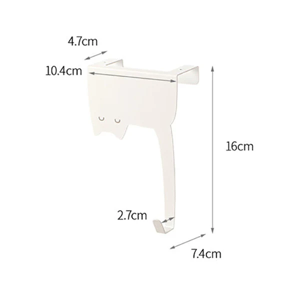 FaSoLa Over-the-Door Hook Cat Design - White - Image 4