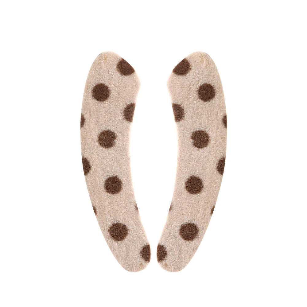 Fasola Polka Dot Rabbit Fur Toilet Seat Cover - Khaki, 1 Pair X3 - Image 5