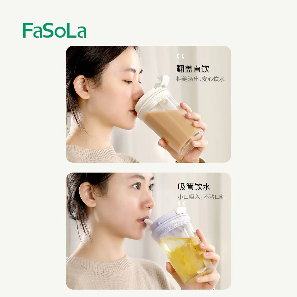 FaSoLa Portable Dual-Drink Cup - White, 460ml - Image 3
